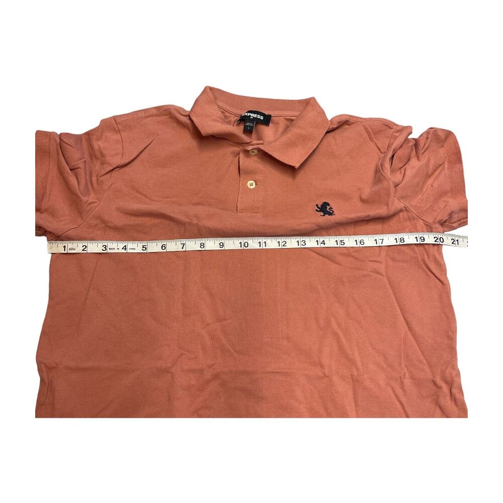 Express Polo Shirt Men's Large Coral 100% Cotton Short Sleeve Golf Performance - Picture 5 of 8